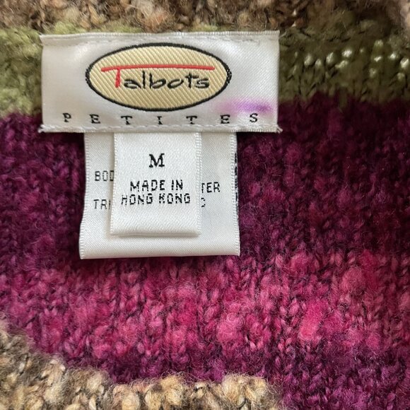 Vintage Womens Sweater Talbots Wool Button Up Sweater Size M Knit Cardigan u - Picture 9 of 10